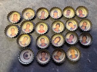 21 Chapas Vintage Coca-Cola Fútbol