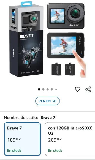 Cámara Deportiva AKASO Brave 7 4K WiFi 20MP