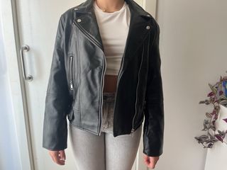 Chaqueta cuero Zara negra