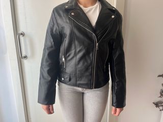 Chaqueta cuero Zara negra