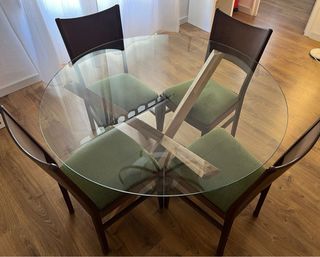 Sillas de comedor madera y tela