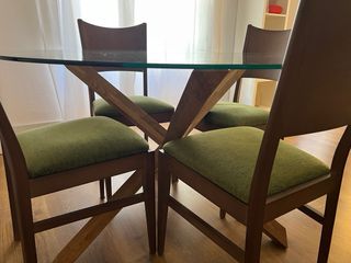 Sillas de comedor madera y tela