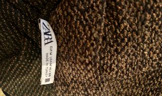 Jersey Zara manga corta lurex marrón