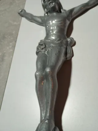 Adorno,Cristo metálico color plata