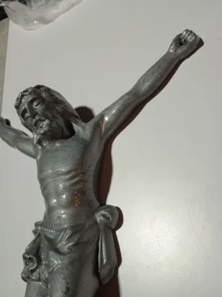 Adorno,Cristo metálico color plata