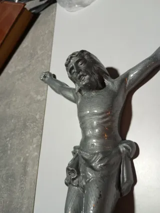 Adorno,Cristo metálico color plata