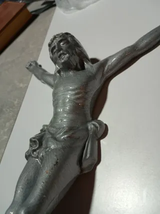 Adorno,Cristo metálico color plata