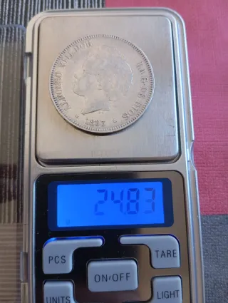 Moneda 5 Pesetas Plata 1893 Alfonso XIII