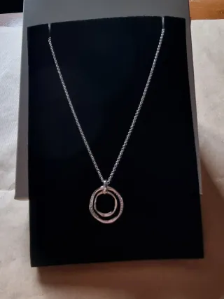 Collana Fossil cerchi intrecciati argento