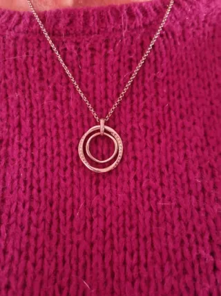 Collana Fossil cerchi intrecciati argento