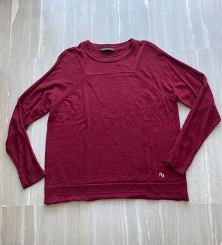 Jersey burdeos lana merino Purificación García