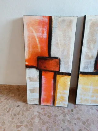 Conjunto de 3 cuadros abstractos