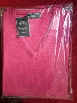 Jersey Pangolin hombre rosa T.7 cuello pico