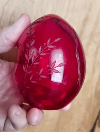 Huevo Ruso Cristal Antiguo Fabergé 10cm