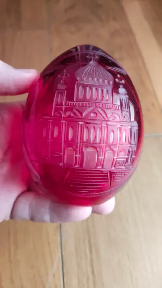Huevo Ruso Cristal Antiguo Fabergé 10cm