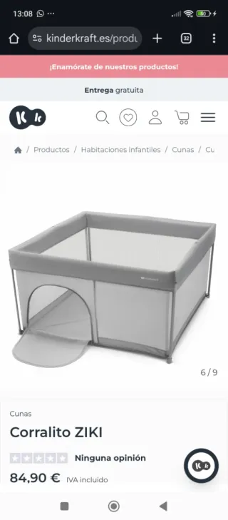 Corralito Plegable ZIKI Gris
