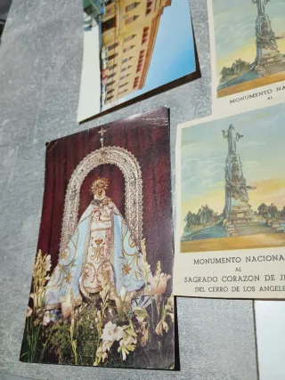 Lote 11 estampillas y postales religiosas vintage