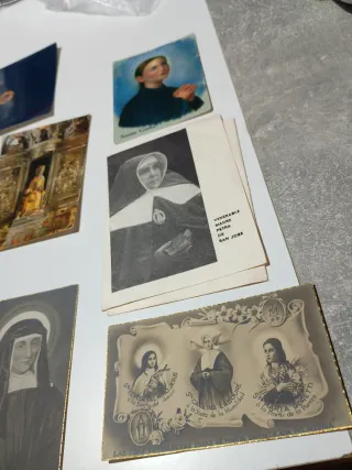 Lote 11 estampillas y postales religiosas vintage