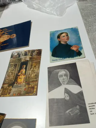 Lote 11 estampillas y postales religiosas vintage