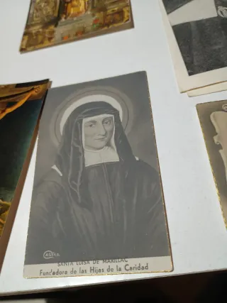 Lote 11 estampillas y postales religiosas vintage
