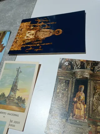 Lote 11 estampillas y postales religiosas vintage