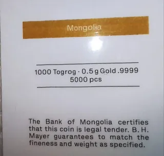 Moneda Oro Puro 24K 999.9