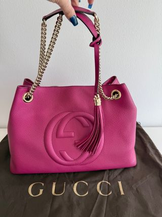 Bolso Gucci Piel Rosa Cadena Dorada
