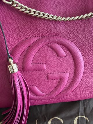 Bolso Gucci Piel Rosa Cadena Dorada