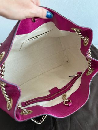 Bolso Gucci Piel Rosa Cadena Dorada