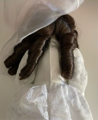 Muñeca Porcelana Vintage Novia Encaje Blanco