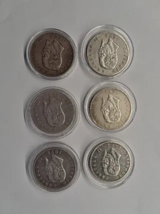 6 Monedas Vittorio Emanuele II Rey Italia