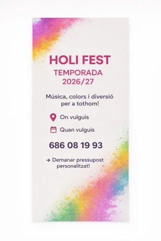 Festa "Holi Fest" temporada 2026/27.