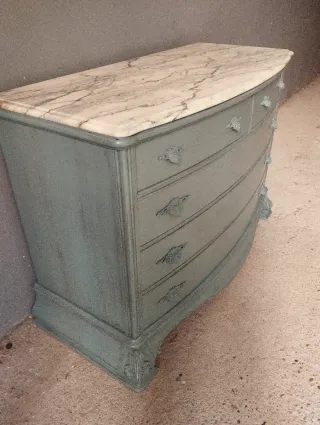 Cómoda antigua mármol y madera