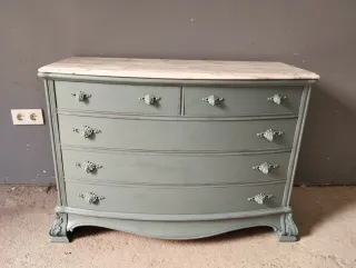 Cómoda antigua mármol y madera