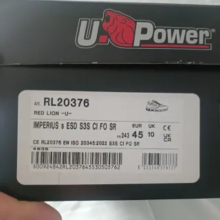 Zapatos de seguridad U Power negros y grises