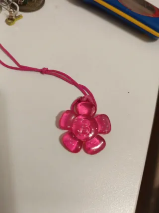 Colgante Flor Rosa Barbie