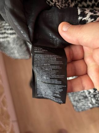 Abrigo Mexx cuadros blanco y negro