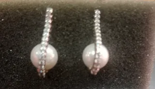 Pendientes preciosos de Plata con perla