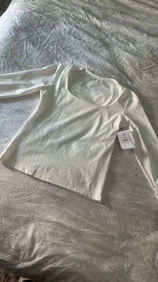 Camiseta blanca manga larga