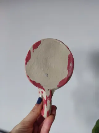 Caneca Artesanal Cerâmica Rosa e Amarela