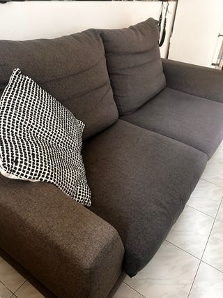 Sofá 3 cuerpos + camastro gris