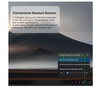 Soundbar PC Clip Monitor 20W Stereo USB-C
