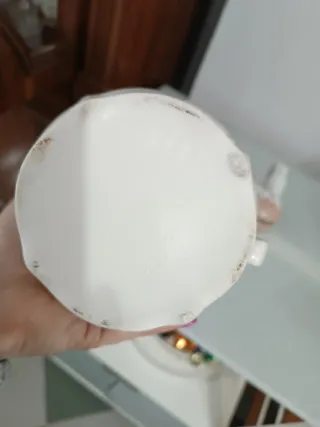 Jarrón porcelana vintage flores multicolor