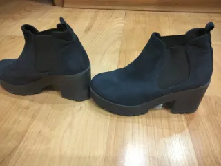 Botines azules de plataforma Poco uso