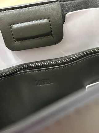 Bolso tote mini Zara verde oliva