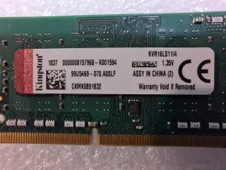 RAM para portátil Kingston 4 gb DDR3L