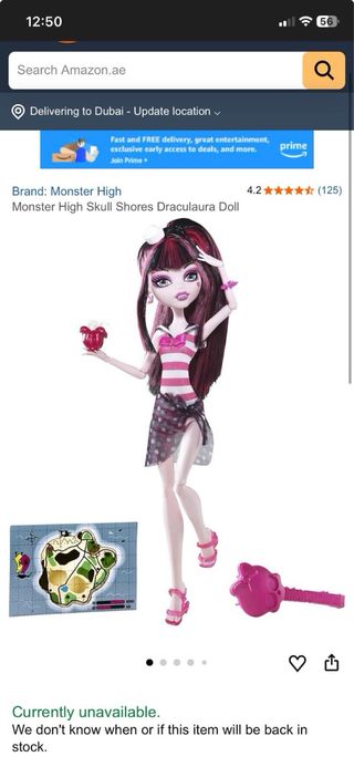 Draculaura Skull Shores Muñeca Desmontada