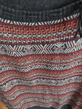 Jersey lana gris con estampado étnico