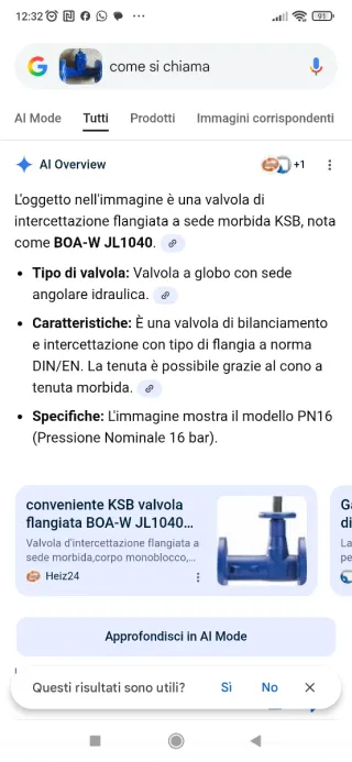 Valvola idraulica blu con flange