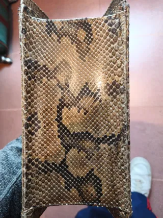 Bolso Piel Serpiente Genuina Marrón